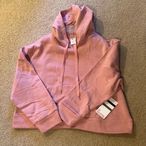 Womens cropped pink plush sweatshirt-NEW WITH TAGS!!